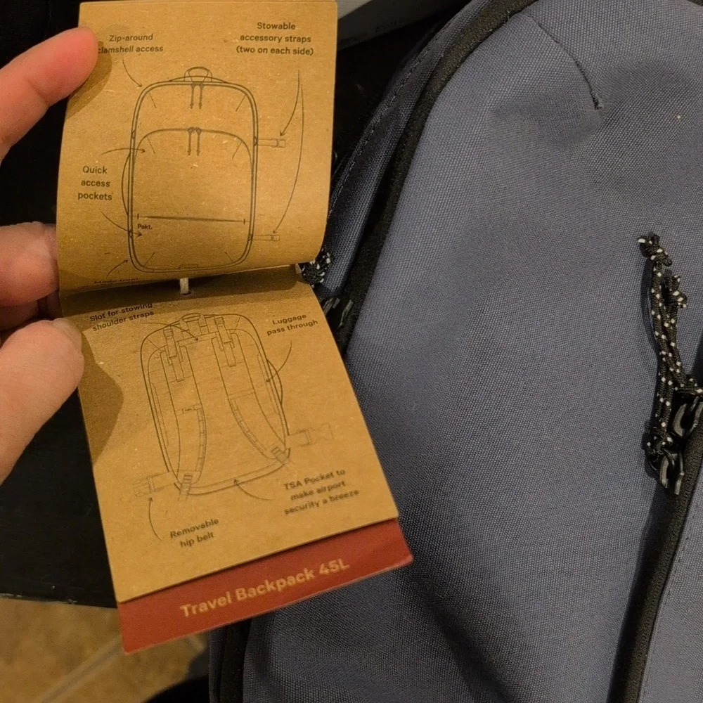 Pakt Travel Backpack 45L In Blue - Picture 3 of 3
